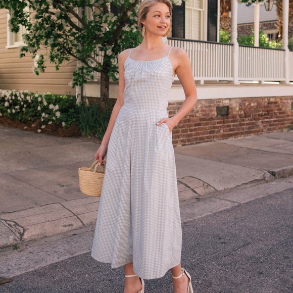 Gal Meets Glam Mint Green Gingham Jumpsuit - Picture 1 of 8